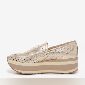 Dolce Vits Jani R Slip-On Gold Metallic Wedge HEEL 9 1/2 Womens Sandals